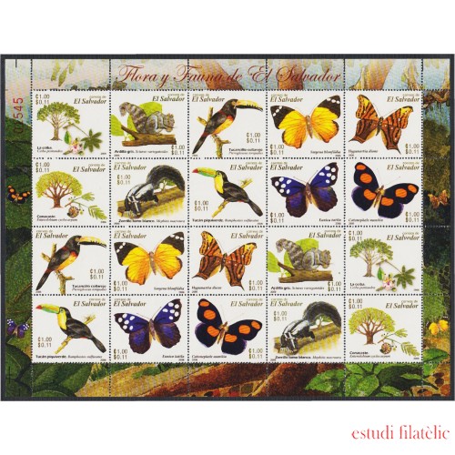 El Salvador 1651a/60a 2006  Minihojita Fauna y Flora MNH