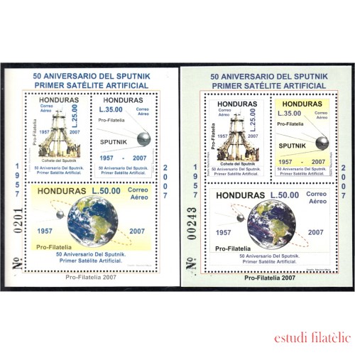 Honduras HB 86/87 2007 Espacio 50 Años del Lanzamiento de Sputnik 1 MNH