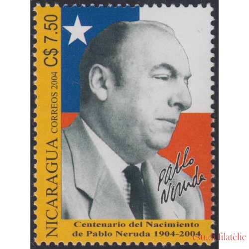 Nicaragua 2618 2004 100° del Nacimiento de Pablo Neruda MNH