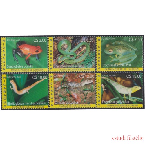 Nicaragua 2630/2635 2005 Fauna en vías de extinción MNH