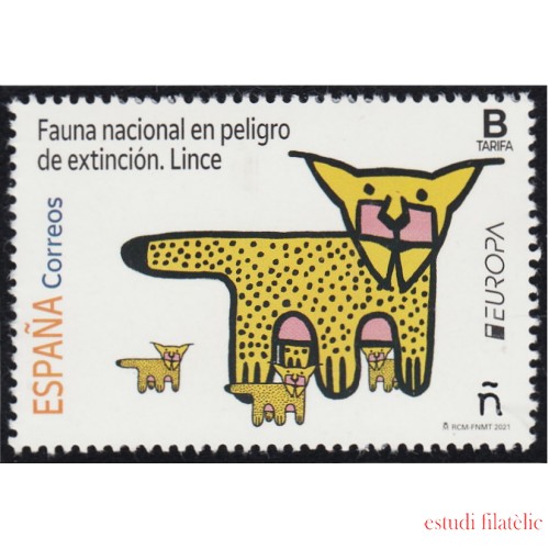 España Spain 5484 2021 Fauna Nacional en peligro de extinción MNH Tarifa B