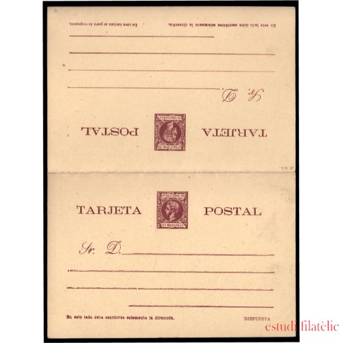 Puerto Rico EP 13 1898 Entero Postal Alfonso XIII Doble