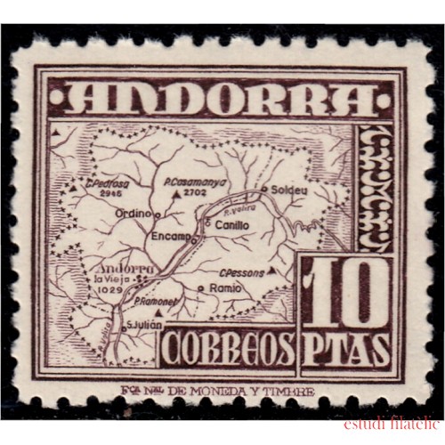 Andorra Española 57 1948-53 Mapa MNH