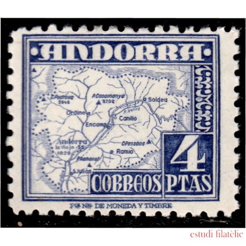 Andorra Española 56 1948-53 Mapa MNH