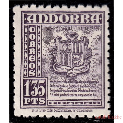 Andorra Española 55 1948-53 Escudo Shield MNH