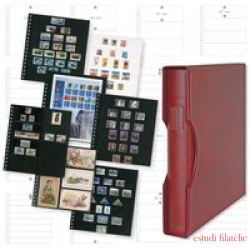 Lindner 1124Omnia-W carpeta de anillas regular con estuche (1124) rojo