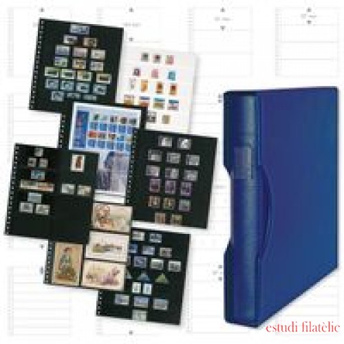 Lindner 1124Omnia-B carpeta de anillas regular con estuche (1124) azul