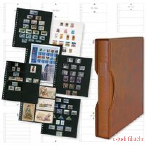 Lindner 1124Omnia-H carpeta de anillas regular con estuche (1124) canela