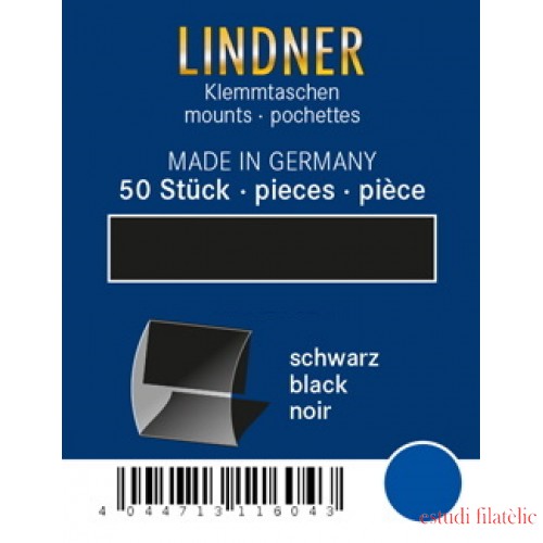 Lindner HA53041 paquetes protectores 53 x 41 negros 50 estuches