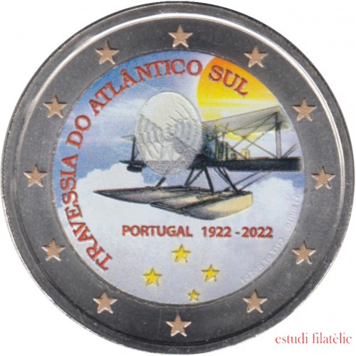 Portugal 2022 2 € euros conmemorativos Color Travesía Atlántico 