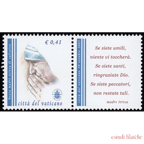 Vaticano 1322 2003 Beatificación de la Madre Teresa MNH