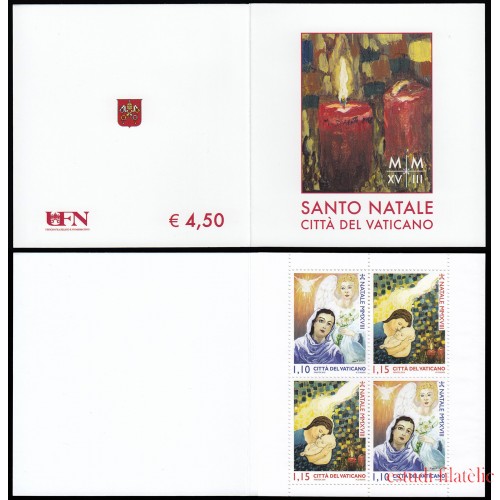 Vaticano C1802  2018 Carnet Navidad conteniendo 2 nº 1802 y 2 nº 1803 MNH  MNH