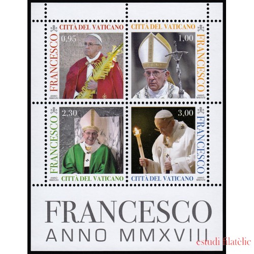 Vaticano F1773 2018 Hoja Personalidad. S.S. Francisco Papa Iglesia Católica  MNH