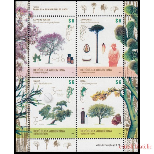 Argentina 3072/75 2015 Árboles trees MNH