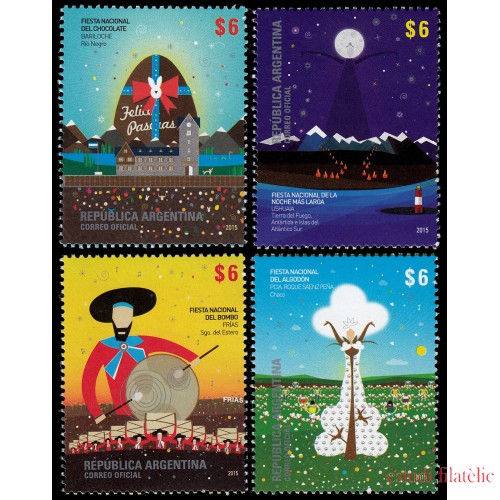 Argentina 3076/79 2015 Fiestas Nacionales MNH