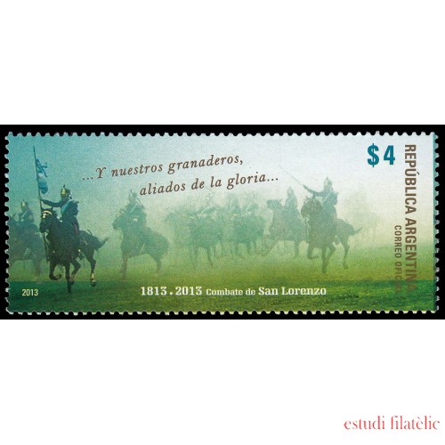 Argentina 3000 2013 Combate de San Lorenzo MNH