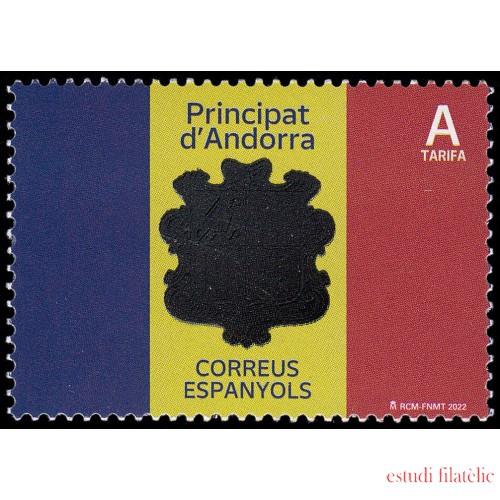 Andorra Española 522 2022 Bandera y escudo de Andorra MNH Tarifa A