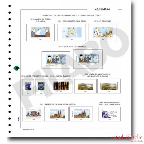 Filabo hojas álbum de sellos de ALEMANIA 2006/2008 montado con protectores 