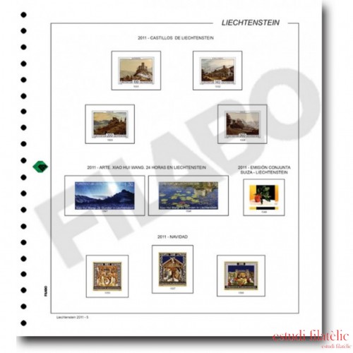 Filabo hojas álbum de sellos de Liechtenstein 2005 montado con protectores