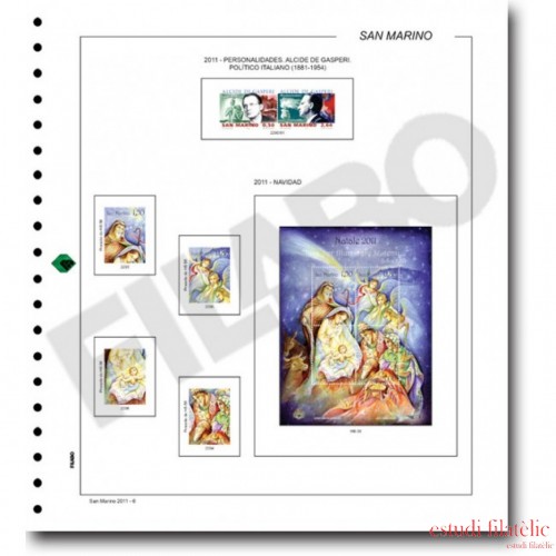 Filabo hojas álbum de sellos de San Marino 2012-2014 montado con protectores