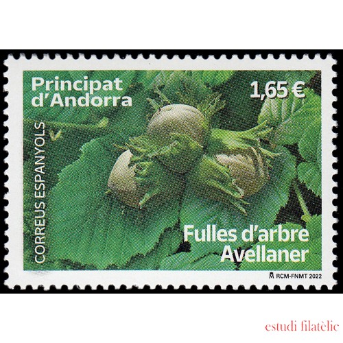 Andorra Española 529 2022 Hojas de árbol. Avellaner MNH