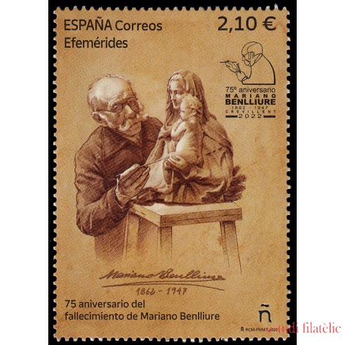 España Spain 5624 2022 Efemérides. 75 Aniversario fallecimiento de Mariano Benlliure MNH