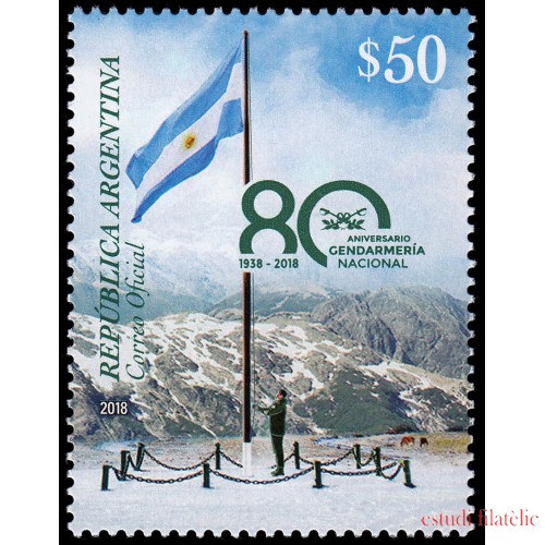 Argentina  3181 2018 80 Aniversario Gendarmería Nacional Argentina MNH