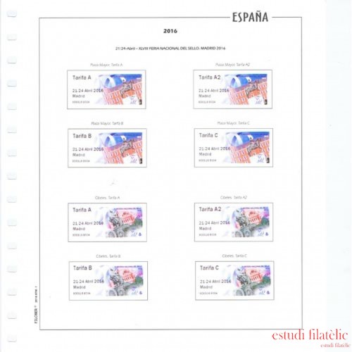 Hojas España Filober color ATM Etiquetas 2019 montadas