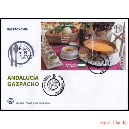 España Spain 5547 2022 Gastronomía Andalucía Gazpacho SPD Sobre Primer Día