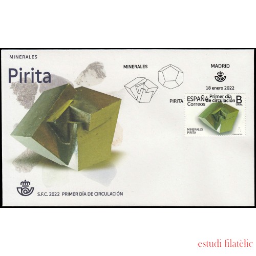 España Spain 5541 2022 Minerales Pirita SPD Sobre Primer Día Tarifa B