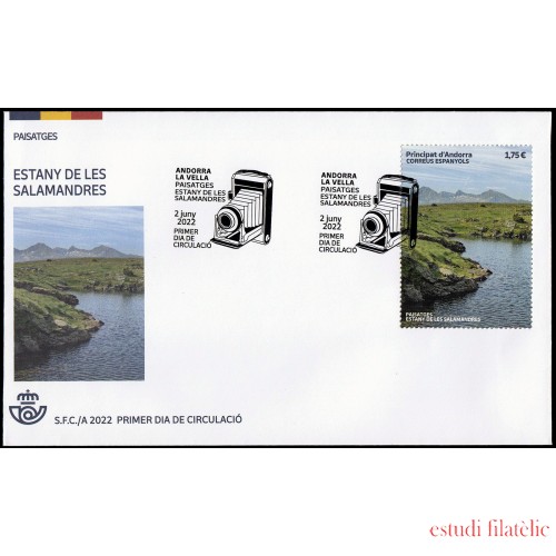 Andorra Española 528 2022 Paisatges Estany de les Salamandres SPD Sobre Primer D