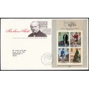 Gran Bretaña HB 2 1979 SPD FDC 100 Años Fallecimiento de Rowland Hill Sobre primer día