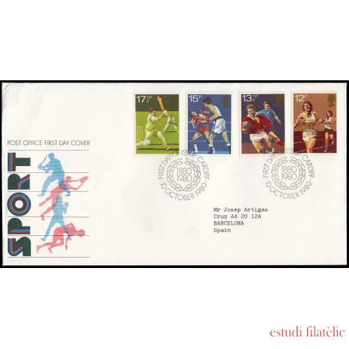 Gran Bretaña 955/58 1980 SPD FDC Centenario Instituciones Deportivas Británicas