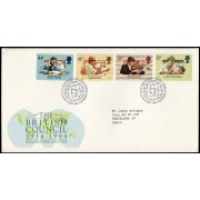 Gran Bretaña 1146/49 1984 SPD FDC 50 Años del Consejo Británico Sobre primer día