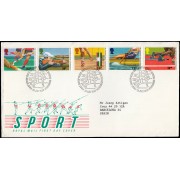 Gran Bretaña 1231/35 1986 SPD FDC Deportes Juegos de la Commonwealth Edimburgo Sobre primer día