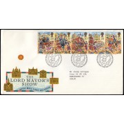 Gran Bretaña 1410/14 1989 SPD FDC 800 Años de la Oficina del Alcalde de Londres Sobre primer día