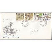 Gran Bretaña 1568/71 1991 SPD FDC Bicentenario del Servicio Cartográfico Mapas Sobre primer día