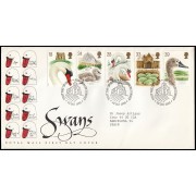 Gran Bretaña 1645/49 1993 SPD FDC Fauna Cisnes Sobre primer día