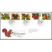 Gran Bretaña 1692/96 1993 SPD FDC Frutas de Otoño Sobre primer día