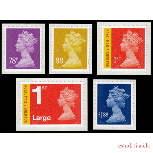 Gran Bretaña 3829/33 2013 Serie Reina Isabel II Autoadhesivos MNH