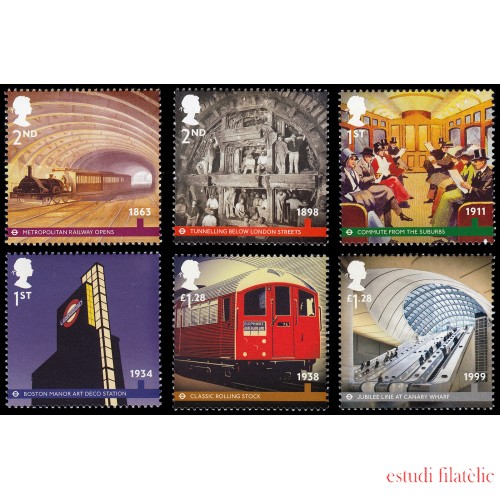 Gran Bretaña 3789/94 2013 150 Aniv. Metro de Londres MNH