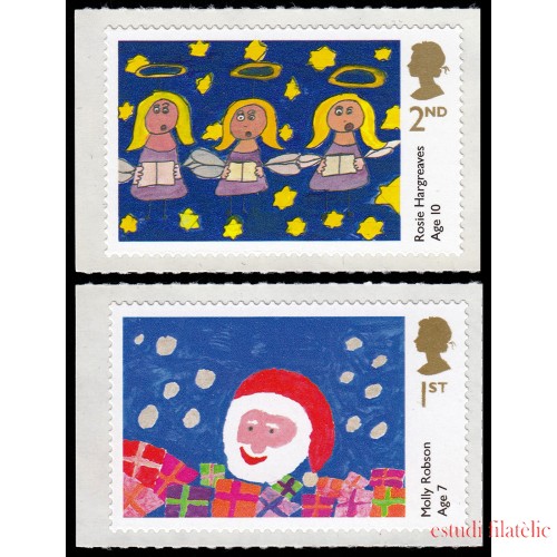 Gran Bretaña 3938/39 2013 Navidad Diseños infantiles Autoadhesivo MNH