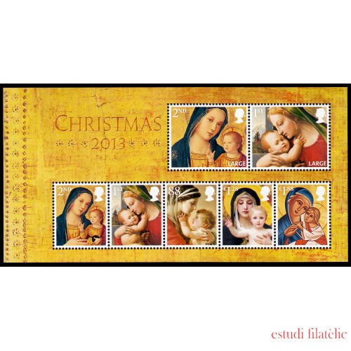 Gran Bretaña 3940/46 F3940 2013 Navidad Hoja MNH