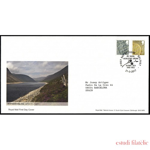 Gran Bretaña 4426/33 (de la serie) 2017 SPD FDC Serie Regional Irlanda del Norte Sobre primer día Belfast