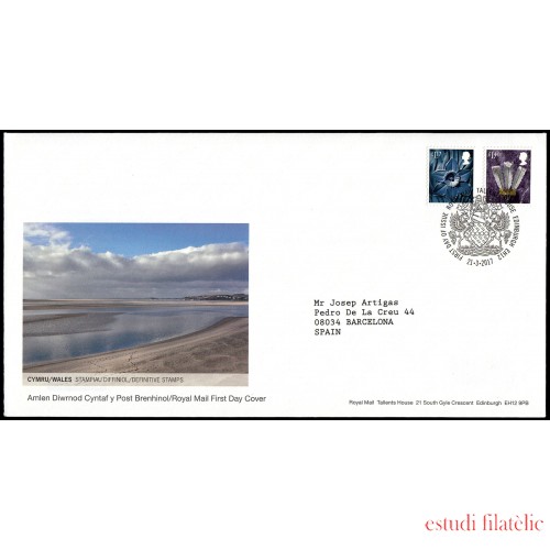 Gran Bretaña 4426/33 (de la serie) 2017 SPD FDC Serie Regional Gales Sobre primer día Tallents House