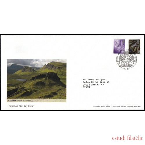 Gran Bretaña 4426/33 (de la serie) 2017 SPD FDC Serie Regional Escocia Sobre primer día Tallents House