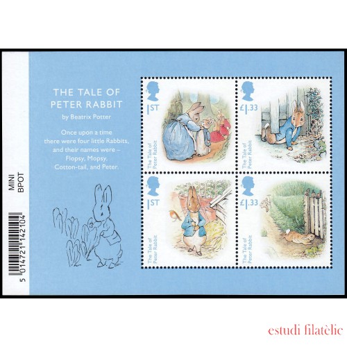 Gran Bretaña 4332/35 F4332 2016 150 Aniv. nacimiento de Beatrix Potter Hoja MNH