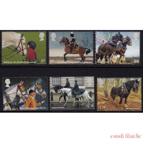 Gran Bretaña 3966/71  2014 Fauna Caballos de trabajo MNH