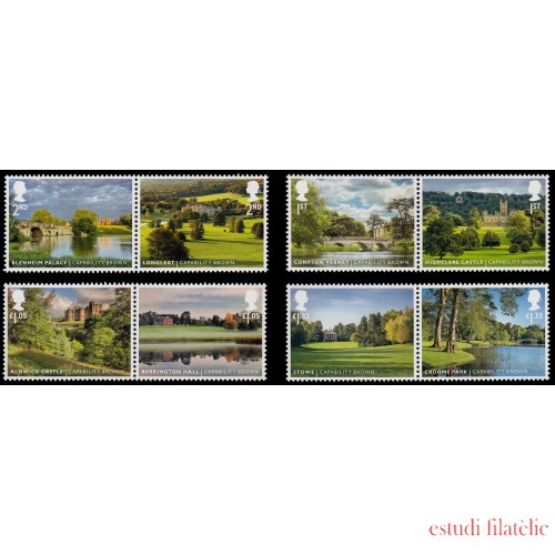 Gran Bretaña 4339/46 2016 Tricentenario del nacimiento de Capability Brown Paisajista MNH