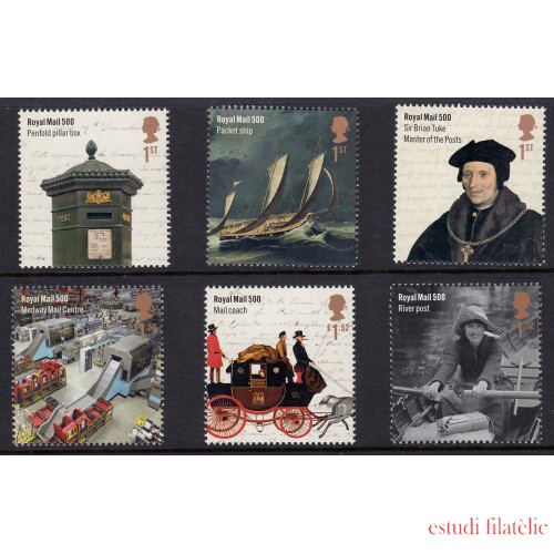 Gran Bretaña 4257/62 2016 500 Aniv. del Royal Mail MNH